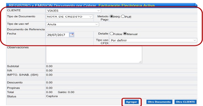 Notas De Crédito Con Cfdi En Cuentas Por Cobrar Mexico Facturación De Folios 3296